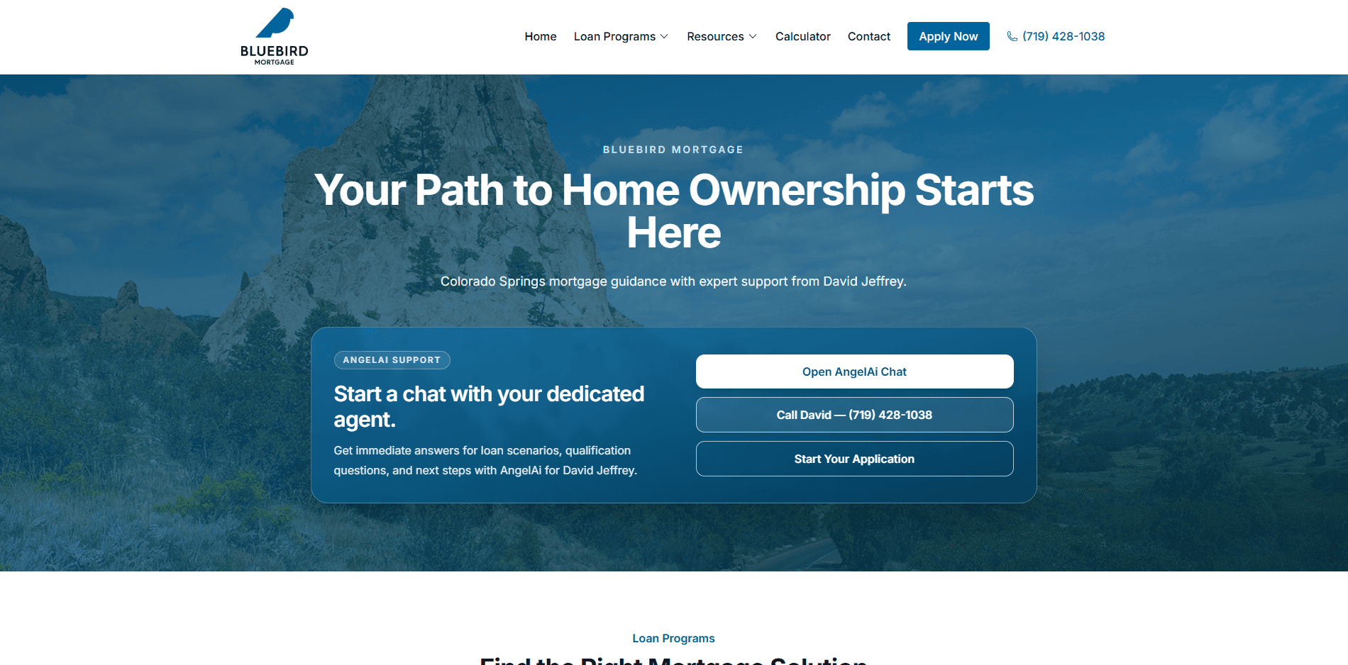 Bluebird Mortgage website